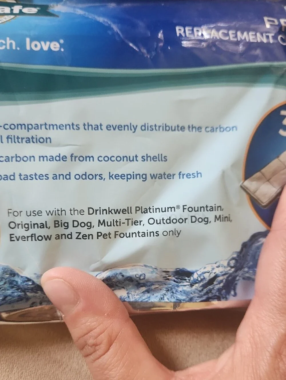Carbon replacement filters for pets water fountain